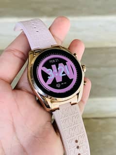 Michael Kors Gen 6 Bradshaw Blush Silicone Smartwatch 9/10 Condition