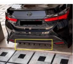 Toyota Corolla ,City,Yaris Rear Bumper Diffuser Gloss Black