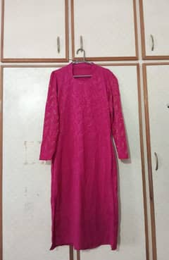 pink dress with stonework on sleeves along with farshi shalwar