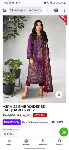 purple embroidered jacquard asim jofa