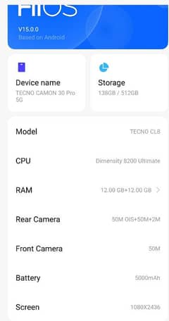 Tecno Camon 30 Pro 5G 12/512 Gb