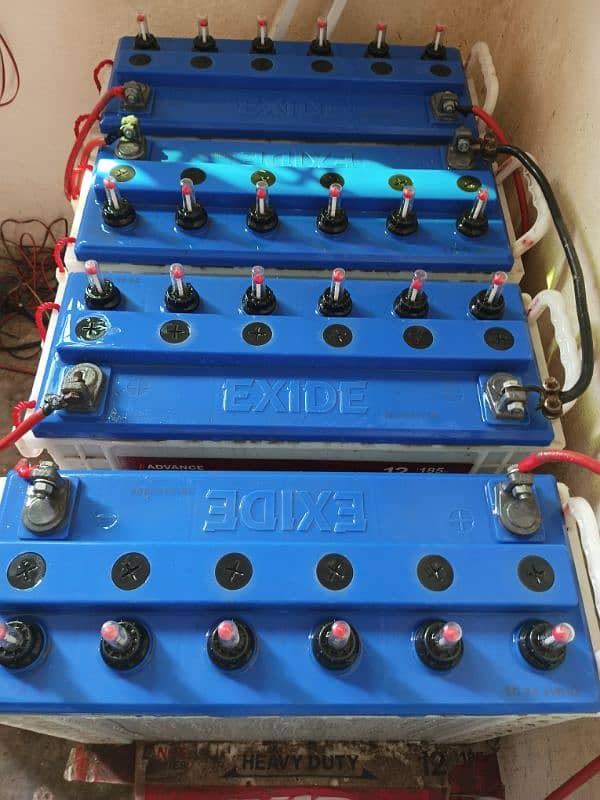 4 Exide tall tabular batteries 0