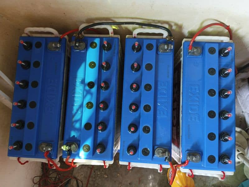 4 Exide tall tabular batteries 1