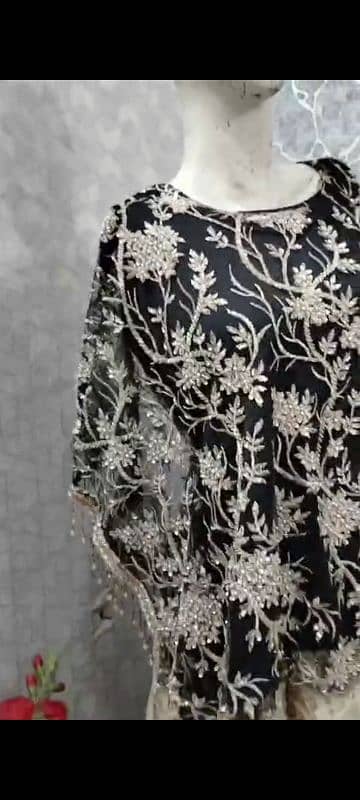embroidery skirt with net heavy work top with bagi style 0