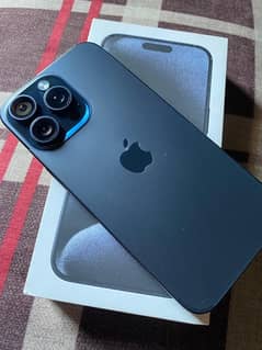 iPhone 15 pro max titanium blue 256gb JV complete