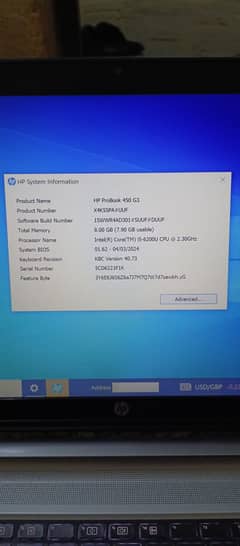 Hp Pro Book 450G . . . . . SSD 128GB. . . . RAM 8GB. . . . CORE I 5 GEN 6