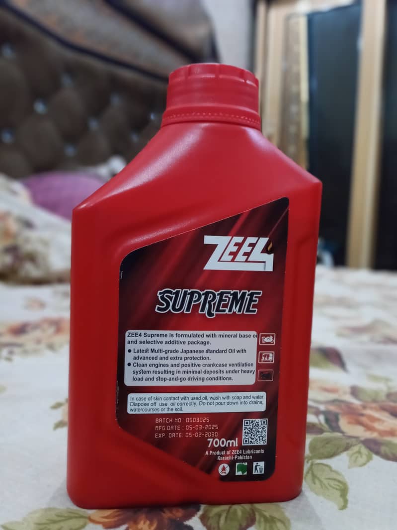 ZEE4 SUPREME BIKE ENGINE OIL | 700ml | API SG JASO MA2 | 20W-50 3