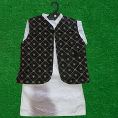 Alhamdulillah Eid sale shalwar kameez+waistcoat for kids