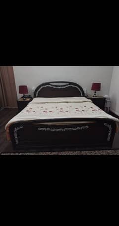 Complete Bed Set with side tables and dressing.