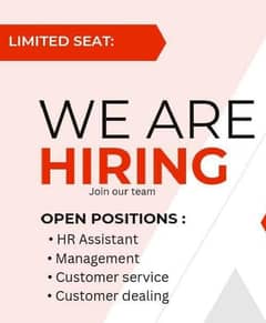 need staff for HR department and customer dealing services