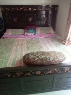 large size bed with side tables and with mattress