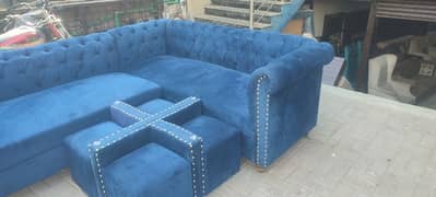 L. Shape sofa with paafy and 4 stools table set