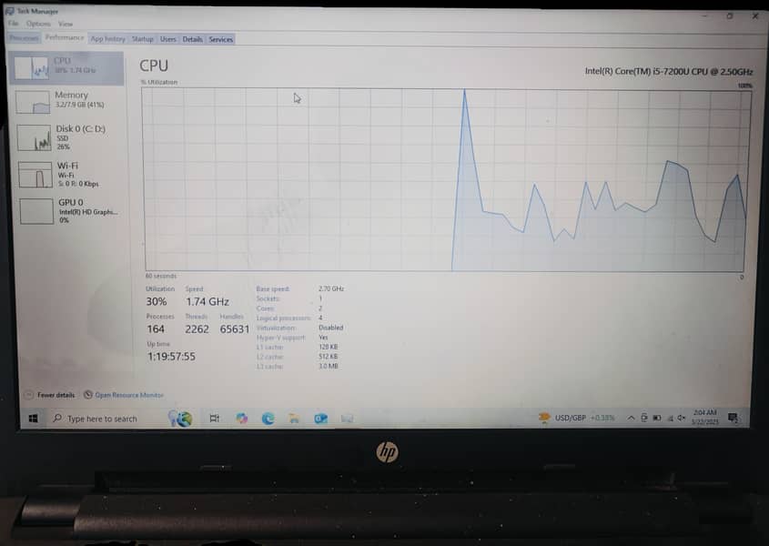 HP 15 Core i5 7th Gen | 8GB RAM | 256GB SSD 0