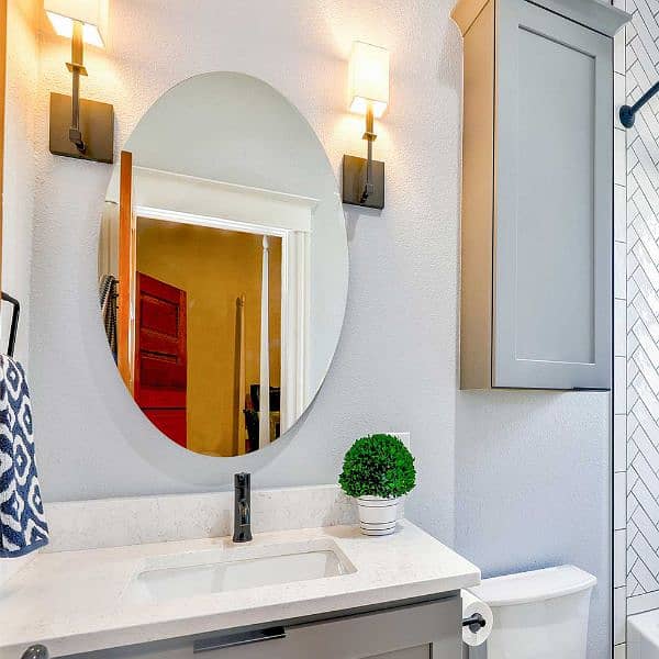 Oval Shape Self-Adhesive Mirror Sticker 0
