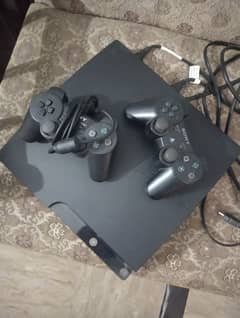 play station 3 with 2 controllers.