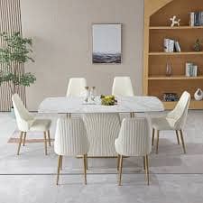 Dining Table//Wooden Dining//Top Glass Dining //8 And 6 Chairs Dining