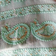 3 piece cotton net embroidered stitched