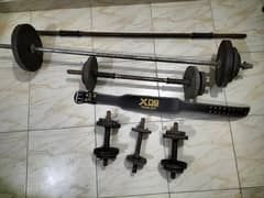 Bench press, Dumbbells, rods and plates