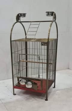 Fancy Birds Cage Golden Plated - Full Funtional - Best For Raw & Gray