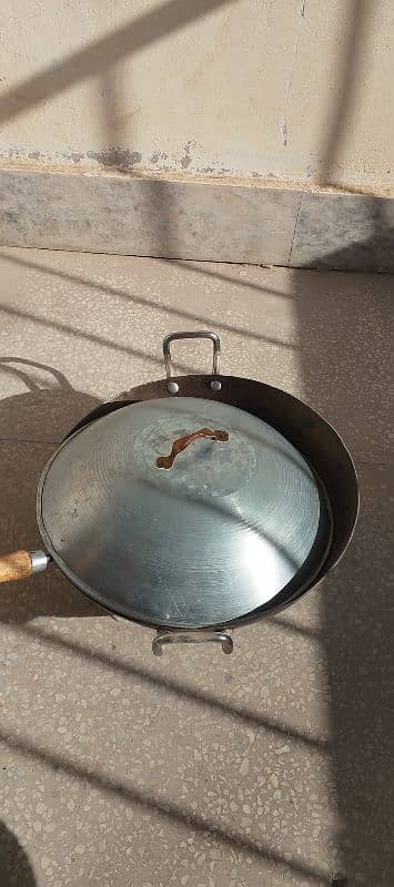 Karahi with lid and Chamcha 1