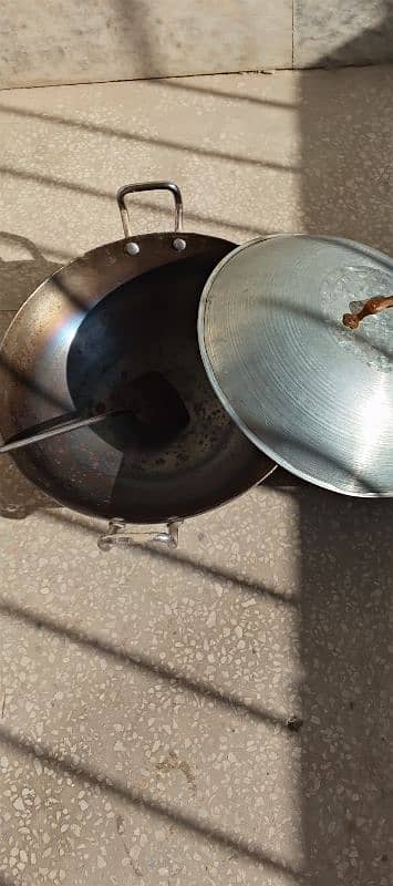 Karahi with lid and Chamcha 2