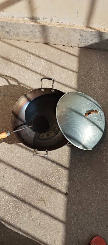 Karahi with lid and Chamcha 3