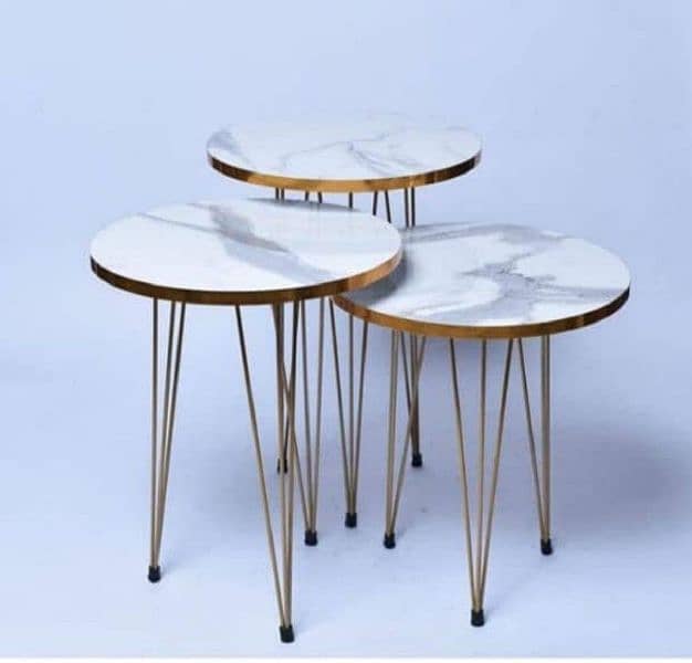 1pcs\set of 3  Glossy nesting end tables white and black 2