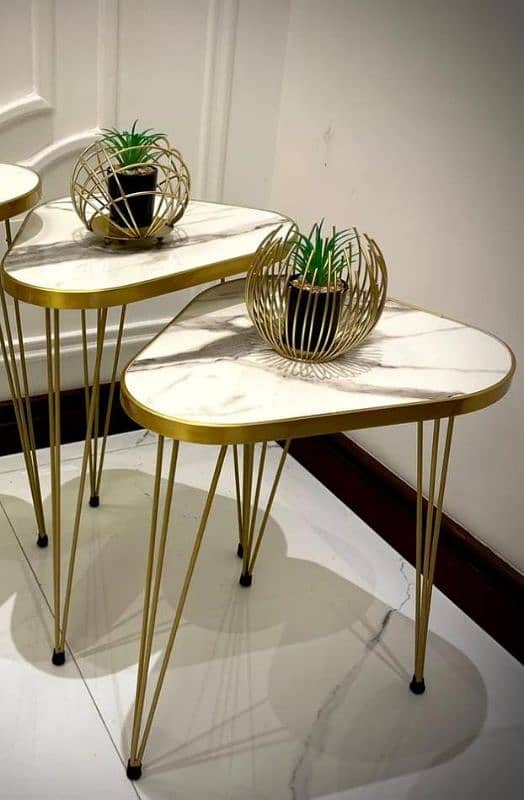 1pcs\set of 3  Glossy nesting end tables white and black 4