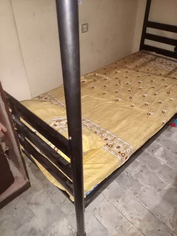 iron bunk bed with mattress 1