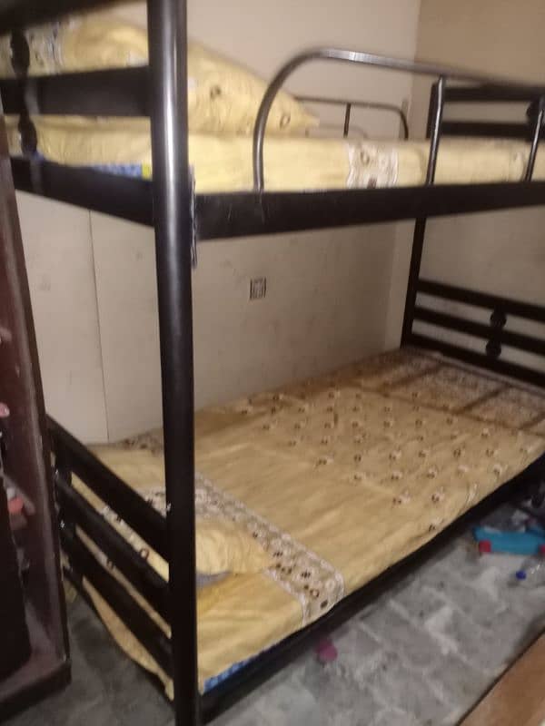 iron bunk bed with mattress 2