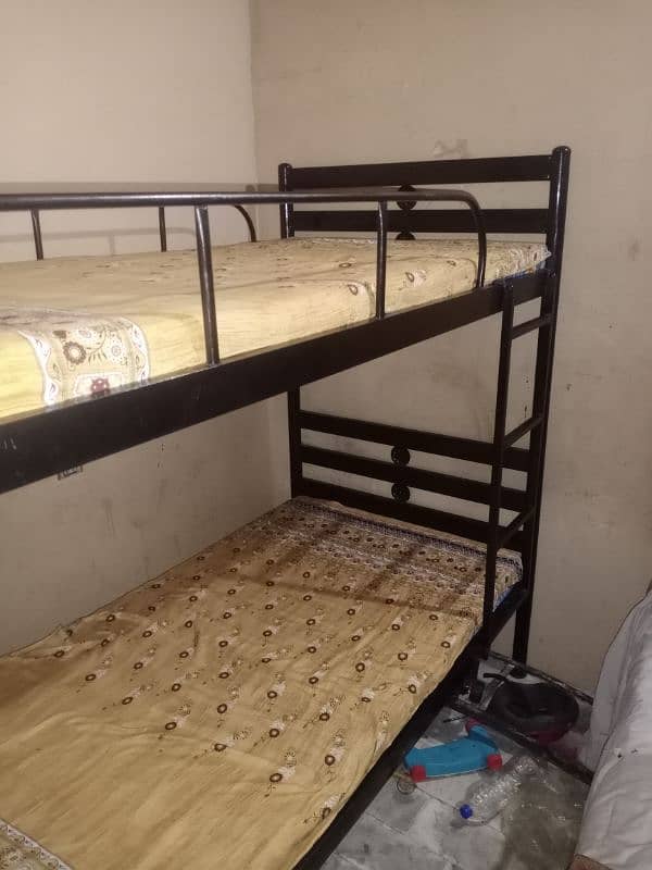 iron bunk bed with mattress 3