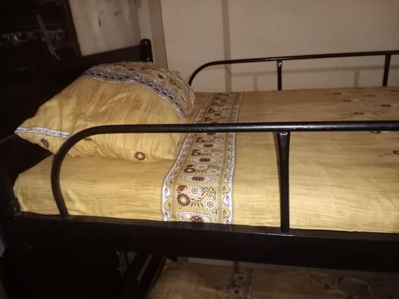 iron bunk bed with mattress 6