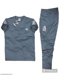 2 PCs men's polyester printed track suit