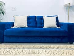 5 seater blue sofa set