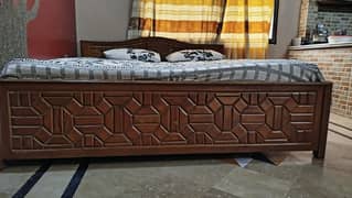 King size bed with mattress for urgent sale.