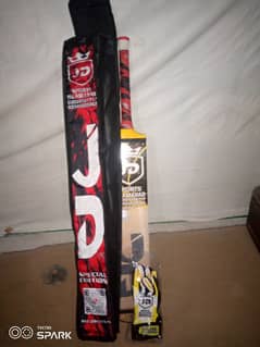 JD Cricket bat with cover and hand gloves