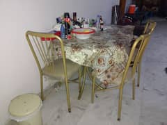 Glass Dining table with 3 Chairs