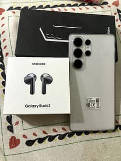 Samsung s25 ultra PTA Approved with galaxy buds 3 white titanium12/512