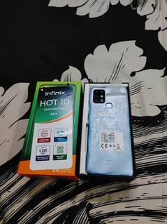 Infinix hot 10 4/64 GB 10/10 condition with box all ok