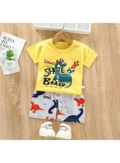 stylish boys cotton jersey t shirts  and shorts set in vibrant colors