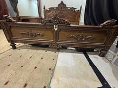 teakwood turkish bed set + diamond mattress