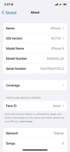 iphone X PTA proved  64Gb