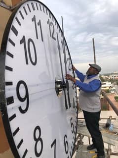 Large sized outdoor clocks with installation