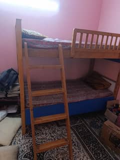 bunk bed for kids wooden with mattress