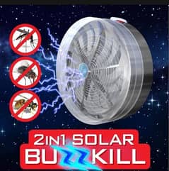 Solar Buzz Kill Zapper Killer UV Light Fly Insect Bug Mosquito Lamp