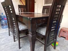 heavy wooden dining table