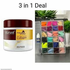 make up/3 in 1 Makeup Deal: Hair Mask, Nails Glue, & Fake Nails -