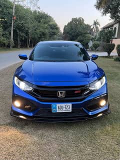 Honda civic blue color car 2020