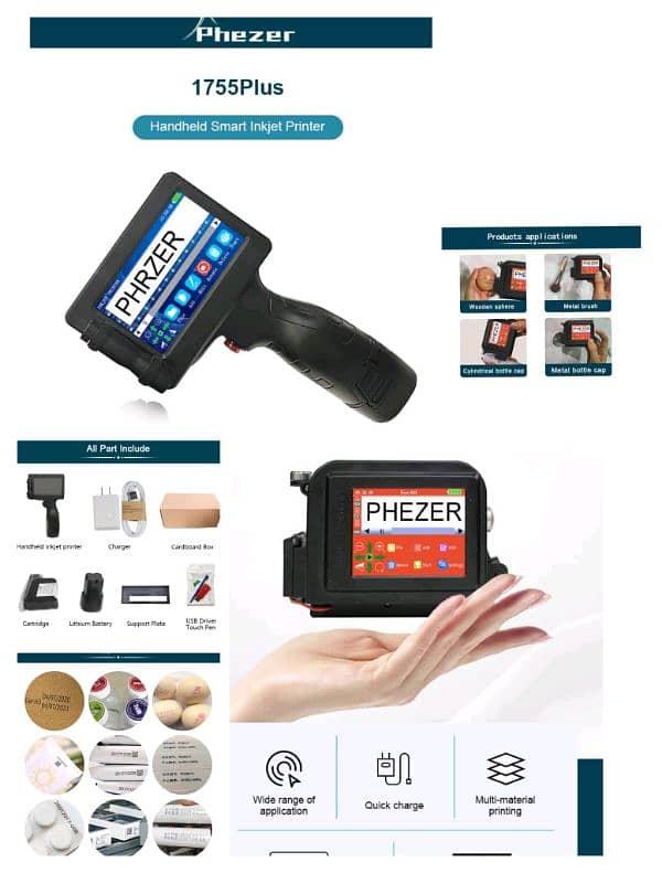 industrial TIJ inkjet handheld printer expiry date batch code printing 1