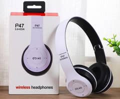 Factory Direct Headset P47 Foldable Wireless Bluetooth Earphones Deep